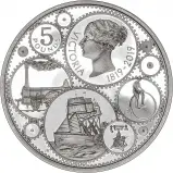 2019 Silver Proof 200 Years Since the Birth of Queen Victoria £5 Coin Reverse