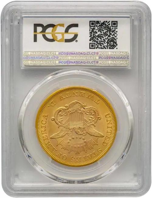 1864 Gold Graded Double Eagle $20 Coin Slabbed United States of America Mint AU Details reverse