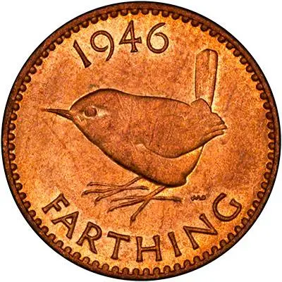 1946 George VI Copper Graded Farthing Reverse