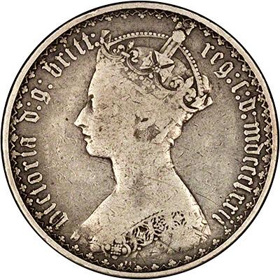 ぷ*ん様 1872年 クイーン・ビクトリア 銀貨 1872 Victoria Gothic Silver Florin | Chards