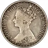 1872 Victoria Gothic Silver Florin Obverse