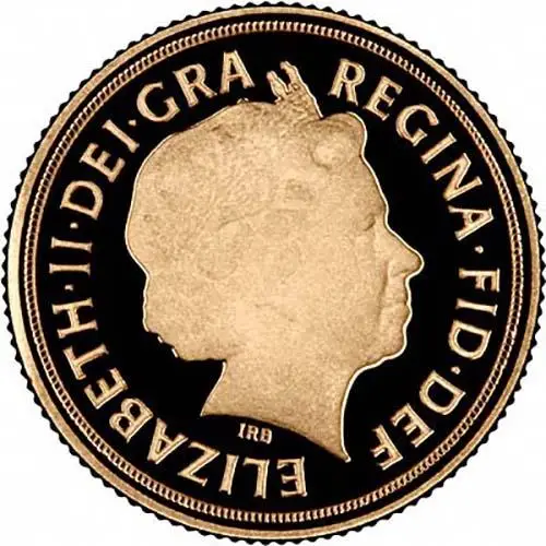 2010 Gold Quarter Sovereign Elizabeth II Proof Obverse