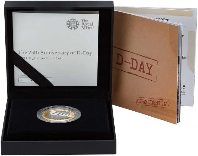 2019 D-Day Silver Proof £2 Coin Presentation Box