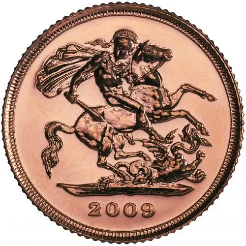 2009 Gold Half Sovereign Bullion Coin reverse