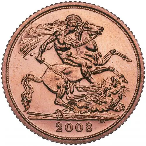 2008 Gold Half Sovereign Elizabeth II Bullion reverse