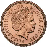 2008 Gold Half Sovereign Elizabeth II Bullion obverse