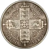 1874 Victoria Gothic Silver Florin Reverse