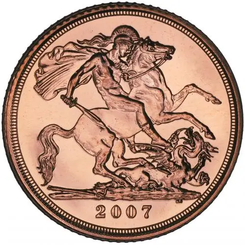 2007 Gold Half Sovereign Elizabeth II Bullion reverse