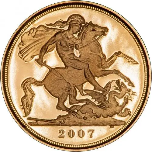 2007 Gold Half Sovereign Elizabeth II Proof Reverse