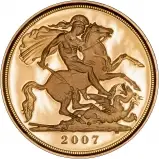 2007 Gold Half Sovereign Elizabeth II Proof Reverse