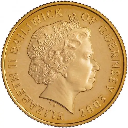 2003 Gold Proof History of The Royal Navy - Golden Hind £25  Coin Single Guernsey obverse