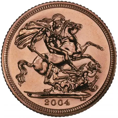 2004 Gold Half Sovereign Elizabeth II Bullion reverse