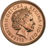 2004 Gold Half Sovereign Elizabeth II Bullion obverse