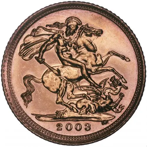 2003 Gold Half Sovereign Bullion Coin reverse