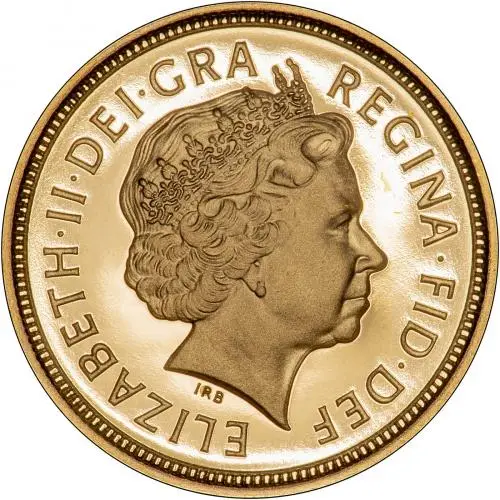 2003 Gold Half Sovereign Elizabeth II Proof Obverse