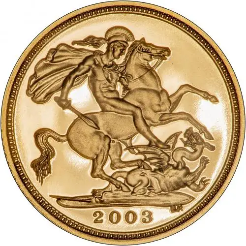 2003 Gold Half Sovereign Elizabeth II Proof Reverse