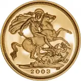 2003 Gold Half Sovereign Elizabeth II Proof Reverse