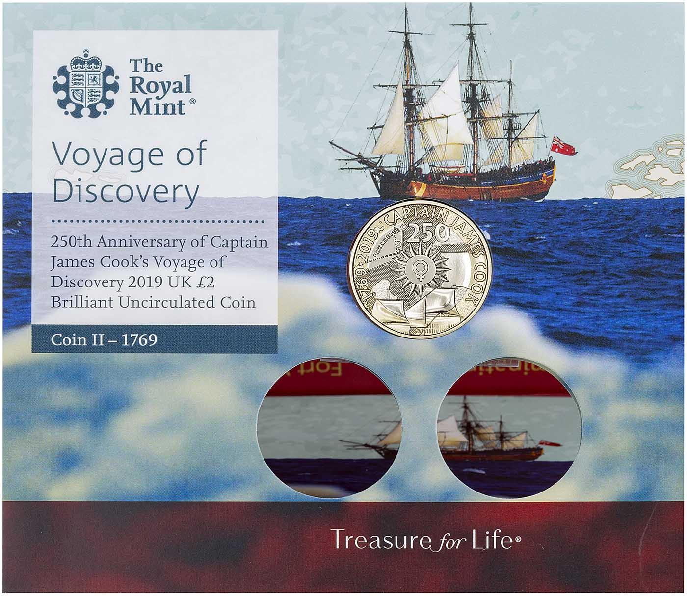 ロイヤルミント　2020年　250周年記念　ジェームズ・クック 2ポンド銀貨 クック諸島 - 野口コイン株式会社