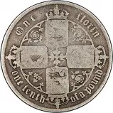 1856 Victoria Gothic Silver Florin Reverse - Fair Grade