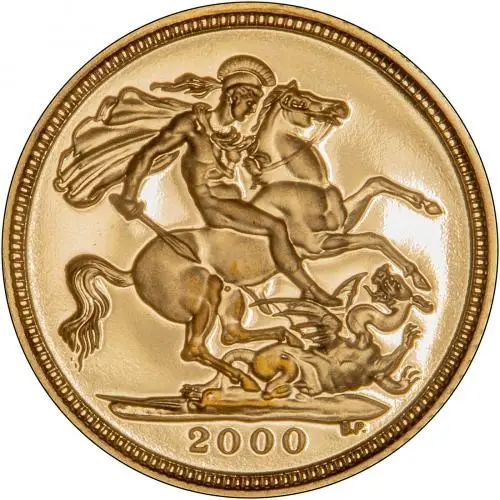 2000 Gold Half Sovereign Elizabeth II Proof Reverse