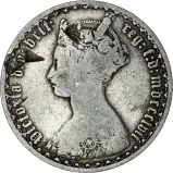 Obverse of 1857 Victoria Gothic Silver Florin