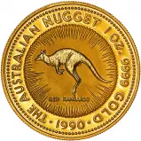 1990 Gold 1 oz Red Kangaroo Nugget $100 Perth Mint Bullion Coin