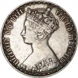 1866 Victoria Gothic Silver Florin Coin