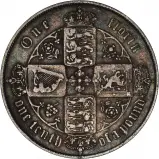 1866 Silver Graded Victoria Gothic Florin Coin Pound Sterling Reverse VF