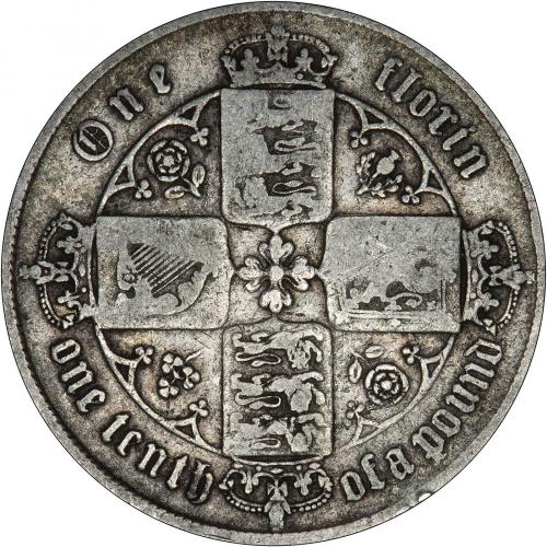1869 Victoria Gothic Silver Florin Coin | Chards