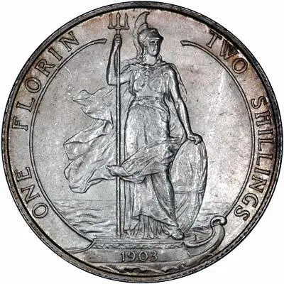 1903 Edward VII Silver Florin Reverse
