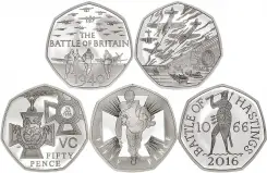 2019 Silver Proof 50 Years of the 50p British Culture - Military Set Reverse