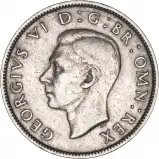 Obverse of George VI Base Metal Ordinary Circulation Florin Mixed Dates