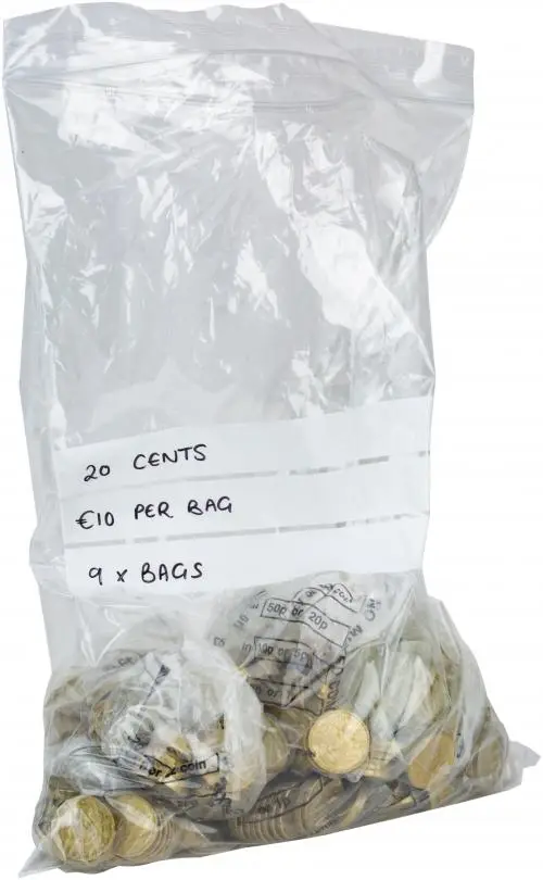 Coin Bag of Ordinary Circulation 20 Cent Coin Mixed Countries