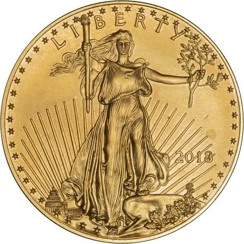 Obverse of 2018 1 oz Gold Coin Eagle Bullion