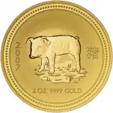 2007 2 oz Gold Coin Lunar Year of the Pig Bullion Coin