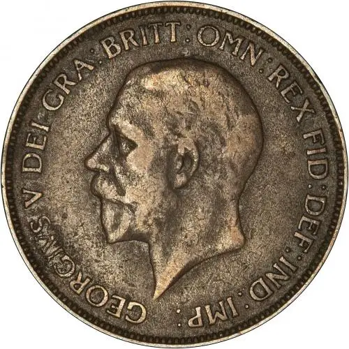 Obverse of George V Ordinary Circulation Pre-Decimal Penny