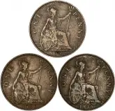 George V Ordinary Circulation Pre-Decimal Penny Mixed Dates