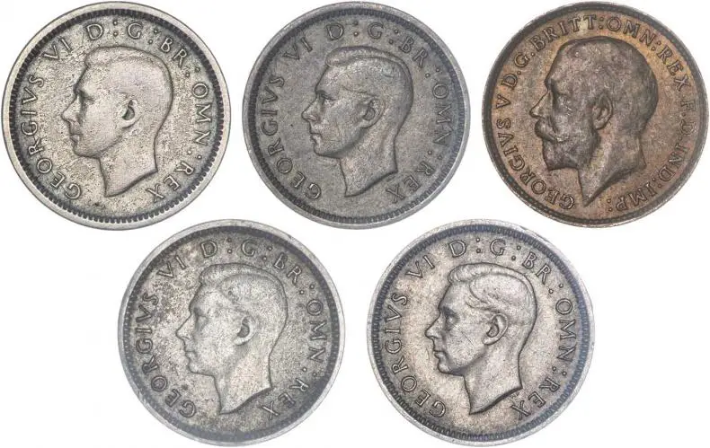 Obverse of Silver Threepence Ordinary Circulation  5 coins