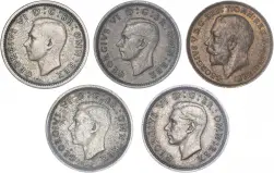 Obverse of Silver Threepence Ordinary Circulation  5 coins
