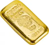 Gold 100 Gram  Bar Pre-Owned Heraeus reverse side view