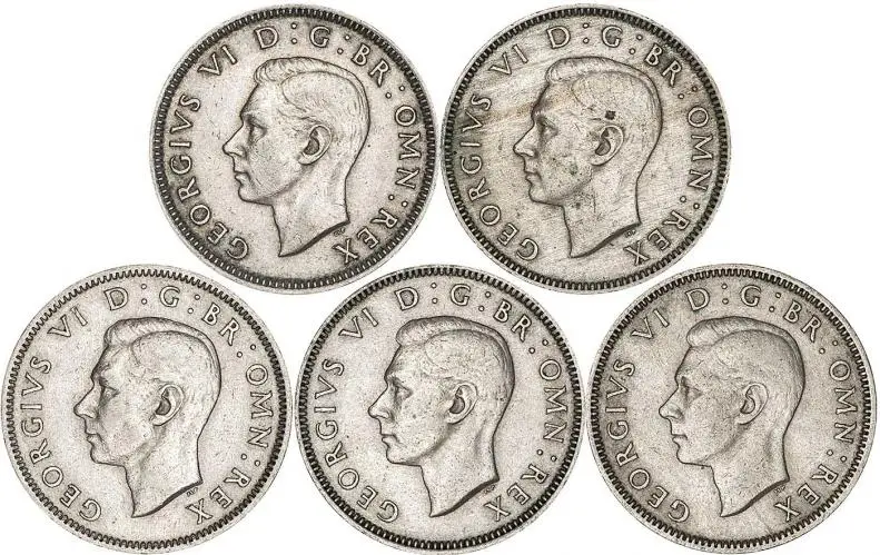 George VI Base Metal Ordinary Circulation English Shilling Obverse