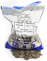 Coins in Bag George VI Base Metal Ordinary Circulation English Shilling 