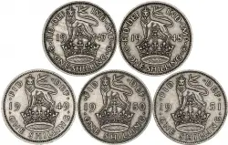 George VI Base Metal Ordinary Circulation English Shilling 