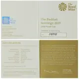 2019 Gold Proof Piedfort Sovereign Coin certificate