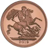 2019 Gold Proof Piedfort Sovereign Coin