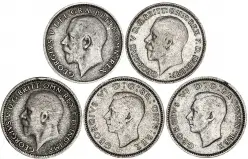 Obverse of Pre-1947 Silver Sixpence Ordinary Circulation
