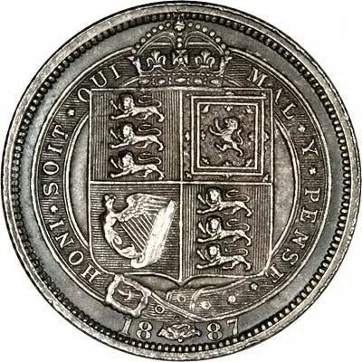 Shield and Garter Reverse on Pre-1920 Silver Sixpence Ordinary Circulation