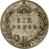 Value in Wreath Reverse on Pre-1920 Silver Sixpence Ordinary Circulation