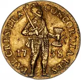1758 Gold 1 Ducat  Coin Single Netherlands VF