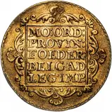 1758 Gold 1 Ducat  Coin Single Netherlands VF Reverse